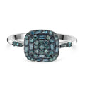 Blauer Diamant-Ring, 925 Silber platiniert (Größe 18.00) ca. 0,50 ct