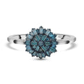 Blauer Diamant-Ring, 925 Silber platiniert (Größe 20.00) ca. 0.50 ct