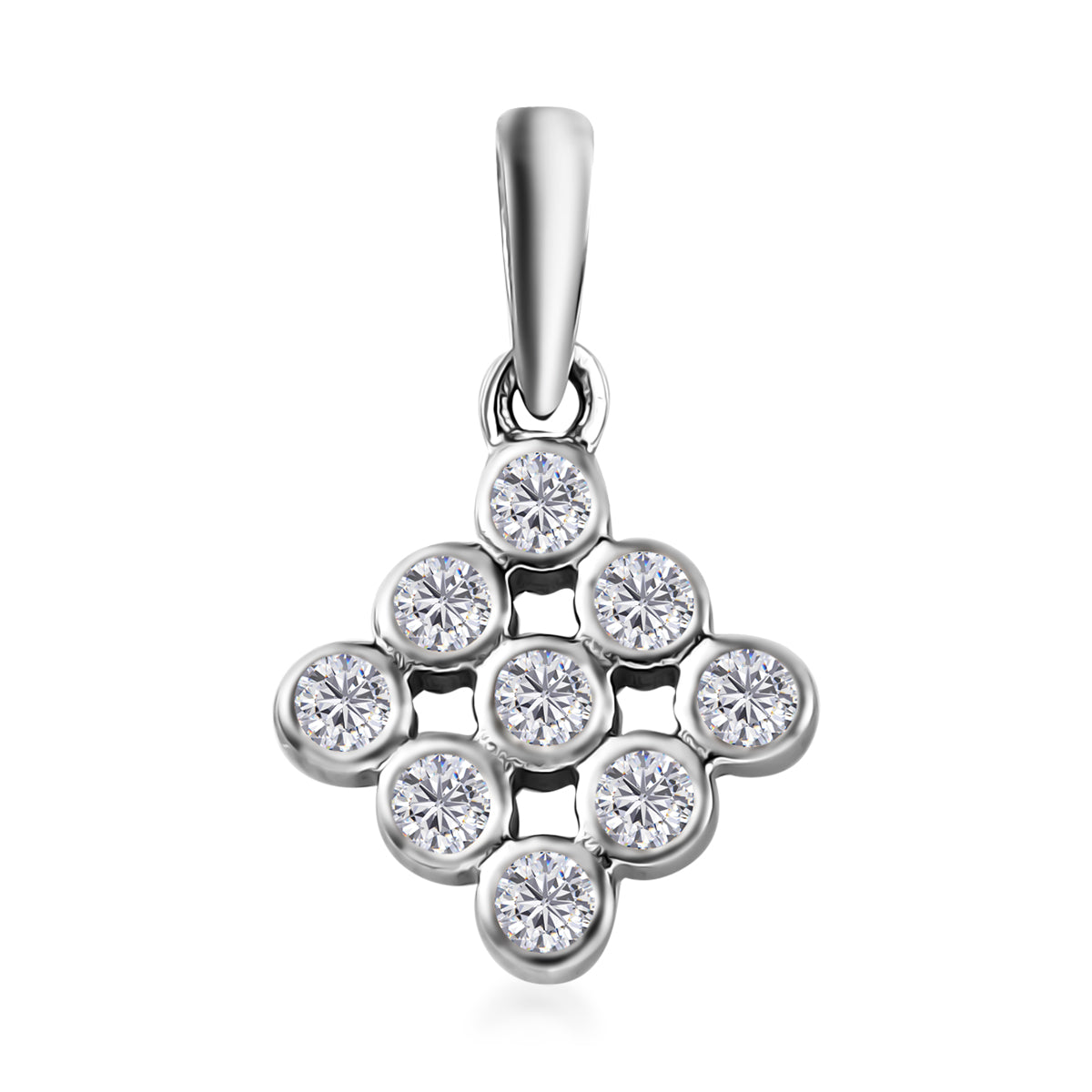 88 Facetten Moissanit-Anhänger, 925 Silber platiniert ca. 0.30 ct