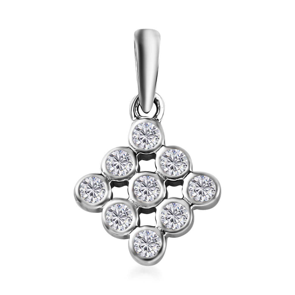 88 Facetten Moissanit-Anhänger, 925 Silber platiniert ca. 0.30 ct
