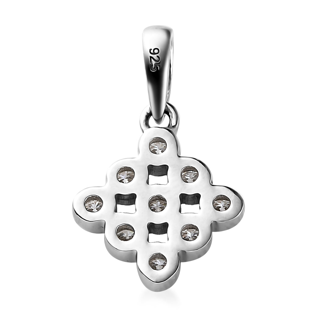 88 Facetten Moissanit-Anhänger, 925 Silber platiniert ca. 0.30 ct