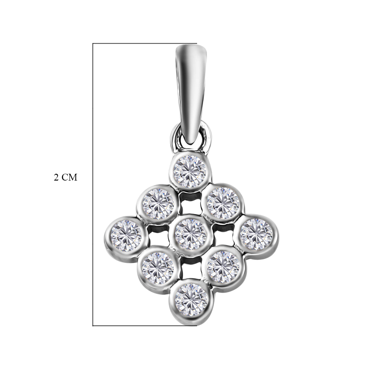 88 Facetten Moissanit-Anhänger, 925 Silber platiniert ca. 0.30 ct
