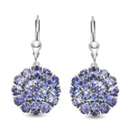 Tansanit-Ohrringe, 925 Silber platiniert ca. 6,64 ct