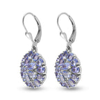Tansanit-Ohrringe, 925 Silber platiniert ca. 6,64 ct