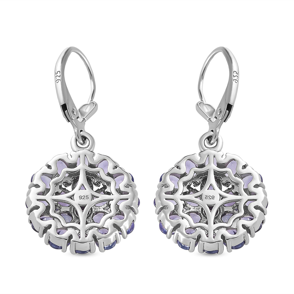 Tansanit-Ohrringe, 925 Silber platiniert ca. 6,64 ct