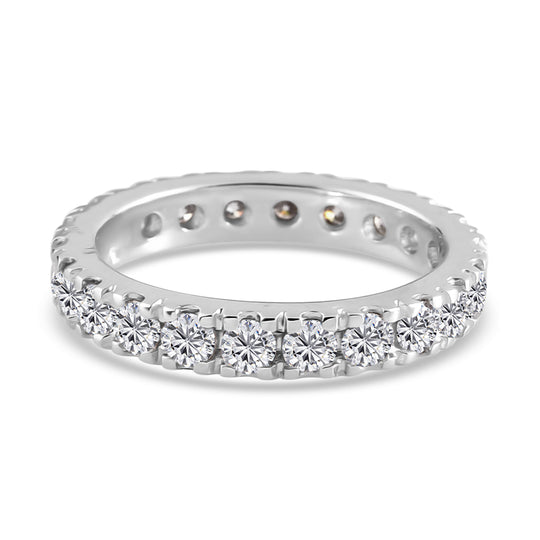 88 Facetten Moissanit-Ring, 925 Silber platiniert ca. 1,32 ct