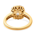 AAA Turkizit und Diamant-Ring, 925 Silber Gelbgold Vermeil (Größe 21.00) ca. 1.72 ct
