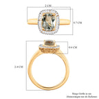 AAA Turkizit und Diamant-Ring, 925 Silber Gelbgold Vermeil (Größe 21.00) ca. 1.72 ct