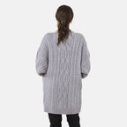 Lange Strickjacke mit Schlaufe, 87x44x60cm, grau