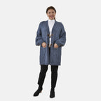 Lange Strickjacke mit Schlaufe, 87x44x60, Blau