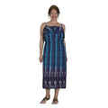 Maxikleid mit gesmokter Taille, One Size, blau und lila