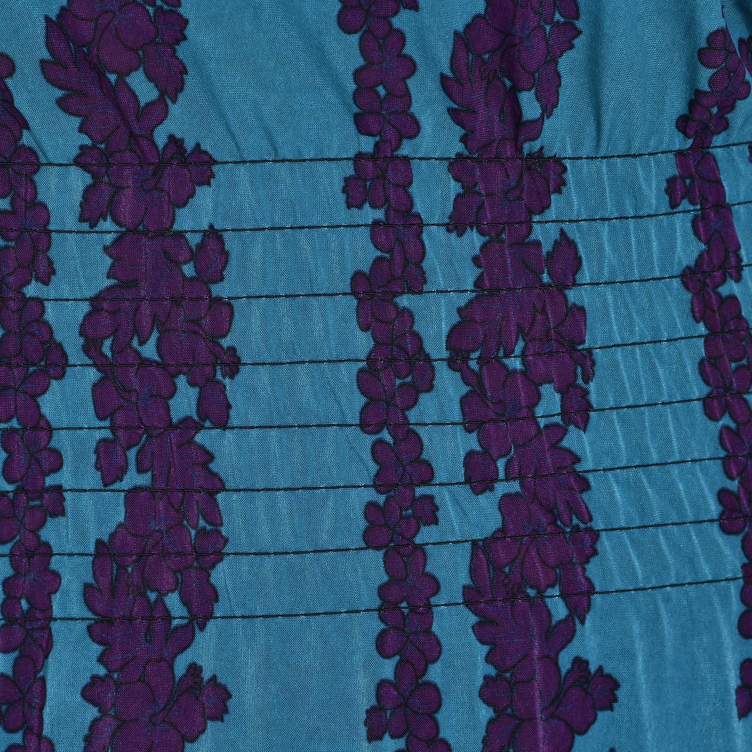 Maxikleid mit gesmokter Taille, One Size, blau und lila