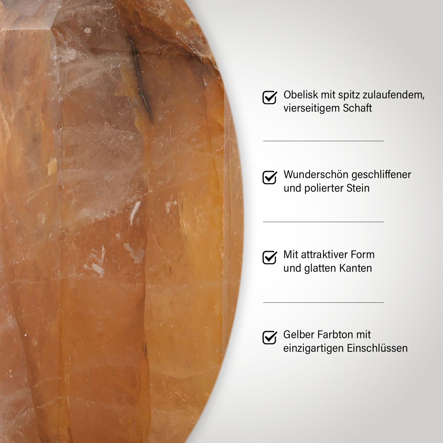 Gelber Hämatoid-Quarz Obelisk - Medium - ca. 2560 cts.
