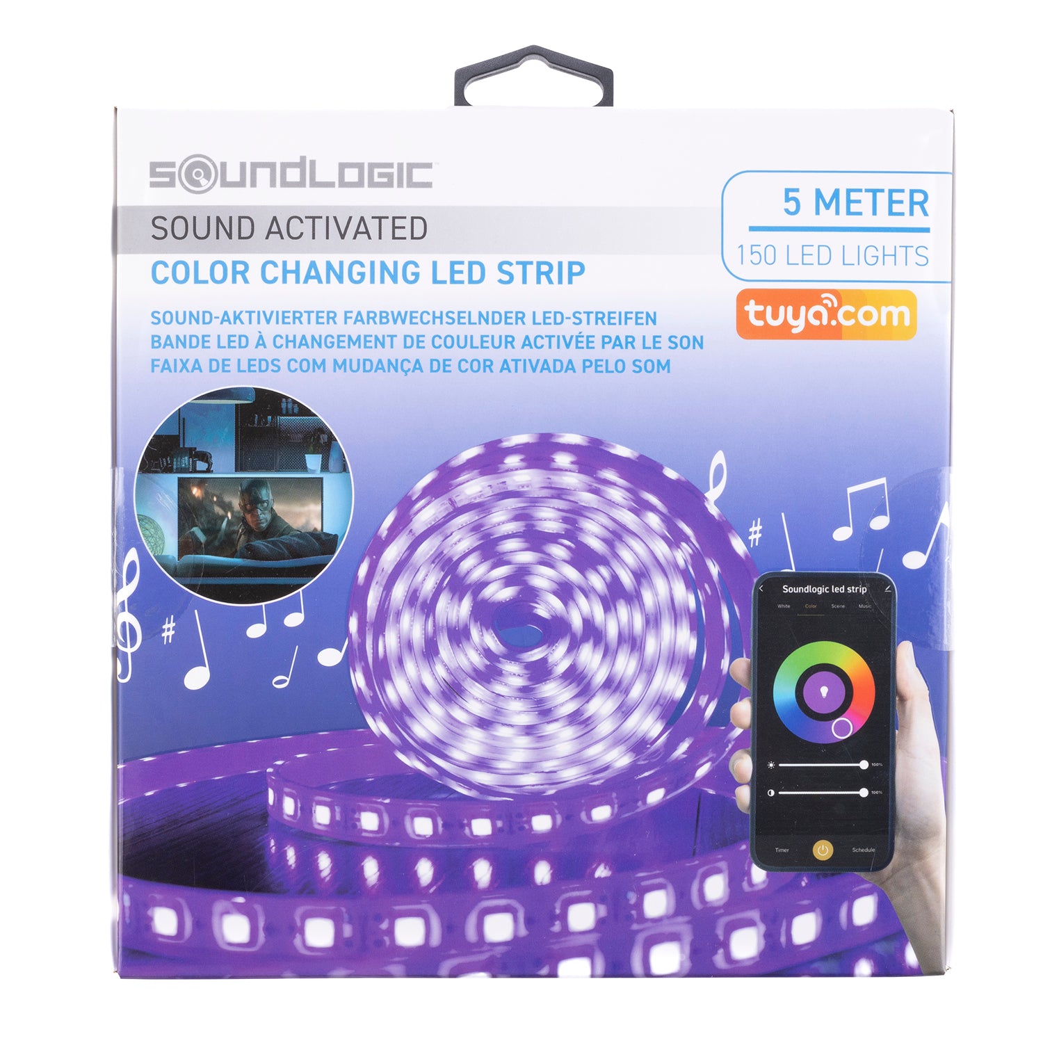 LED-Licht-Streifen mit 150 LED Lichtern, Steuerung per TUYA App, 5 Meter