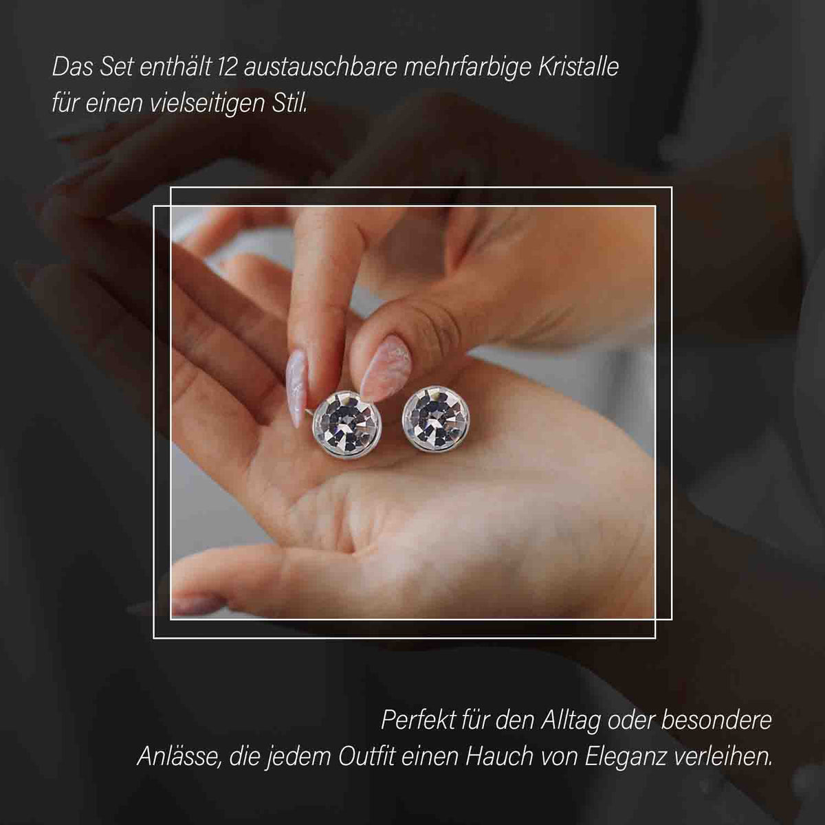 Austauschbarer mehrfarbiger Kristall set