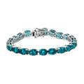 Capri-Blau Triplett Quarz-Armband, ca. 19 cm, 925 Silber platiniert ca. 29.04 ct