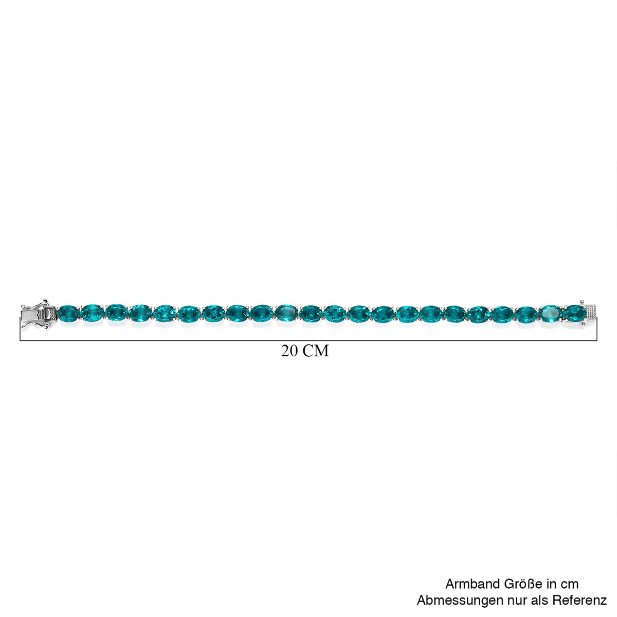 Capri-Blau Triplett Quarz-Armband, ca. 19 cm, 925 Silber platiniert ca. 29.04 ct