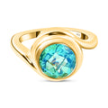 Pfau Triplett Quarz-Ring, 925 Silber vergoldet (Größe 20.00) ca. 2,95 ct