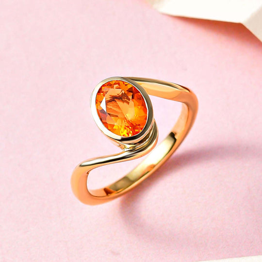 Salamanca Feueropal-Ring, 925 Silber Vergoldet ca. 0.83 ct