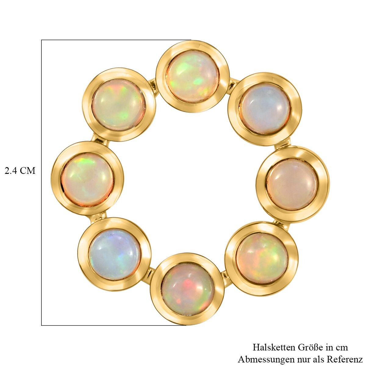 Natürlicher, äthiopischer Opal-Anhänger, 925 Silber vergoldet ca. 1,33 ct