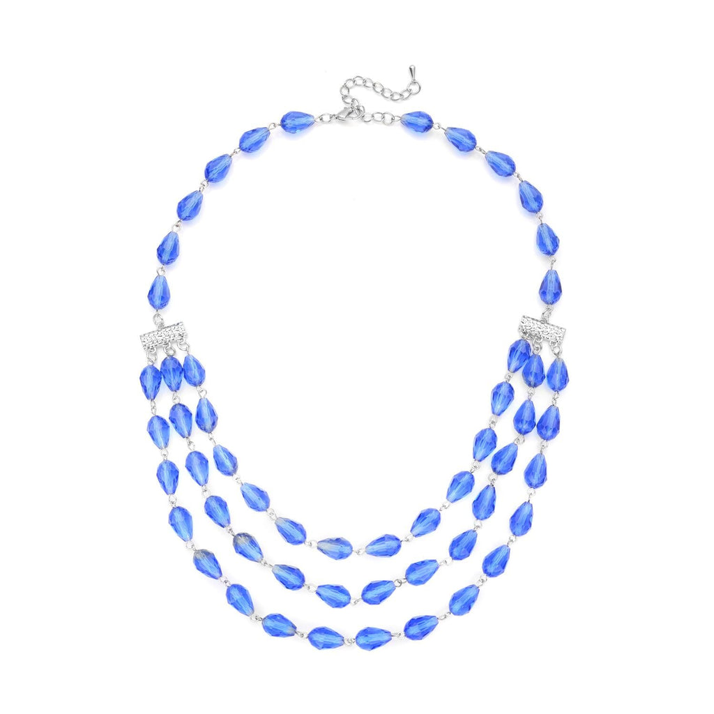 Blaues Glas Halskette ca. 56 cm EisenStandard