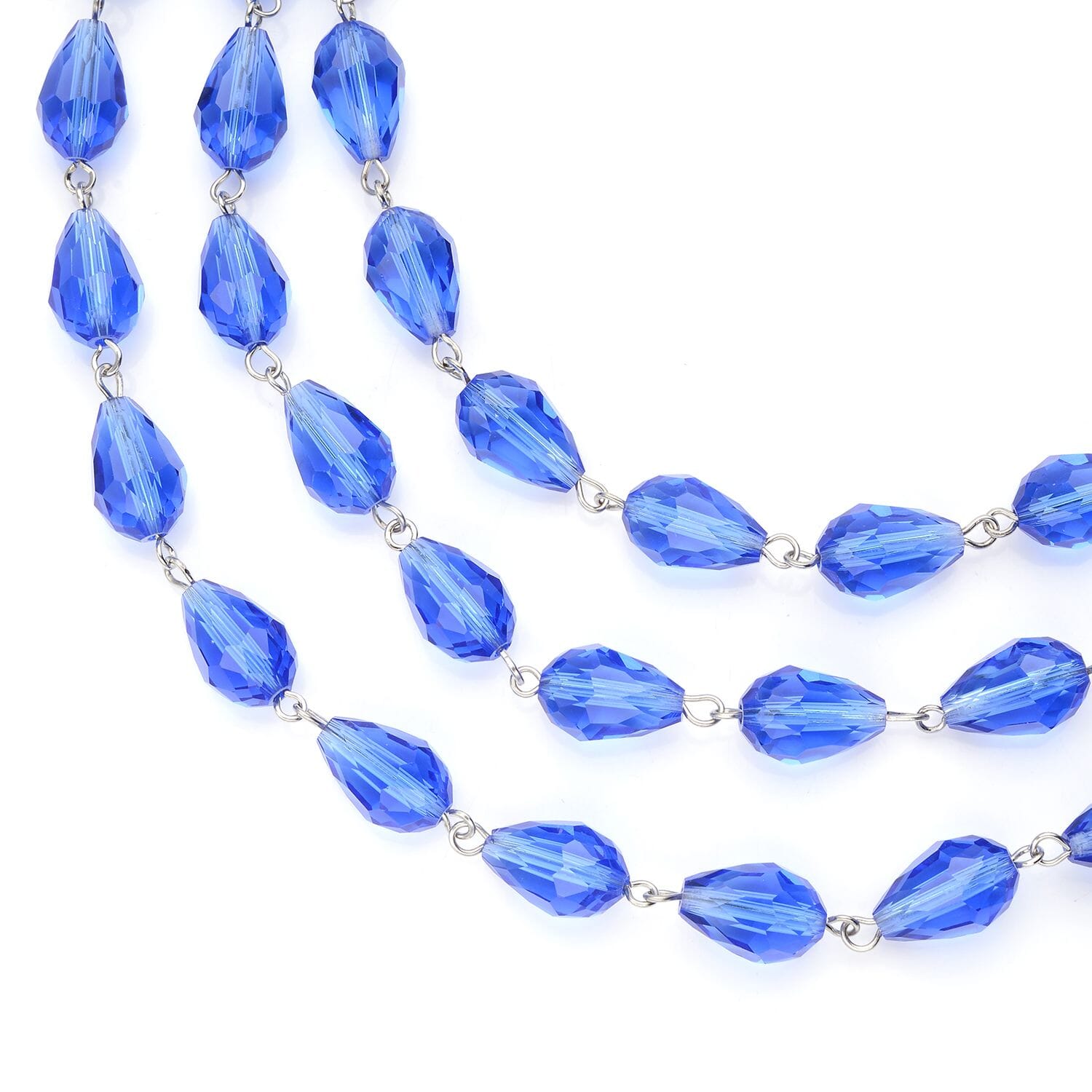 Blaues Glas Halskette ca. 56 cm EisenStandard