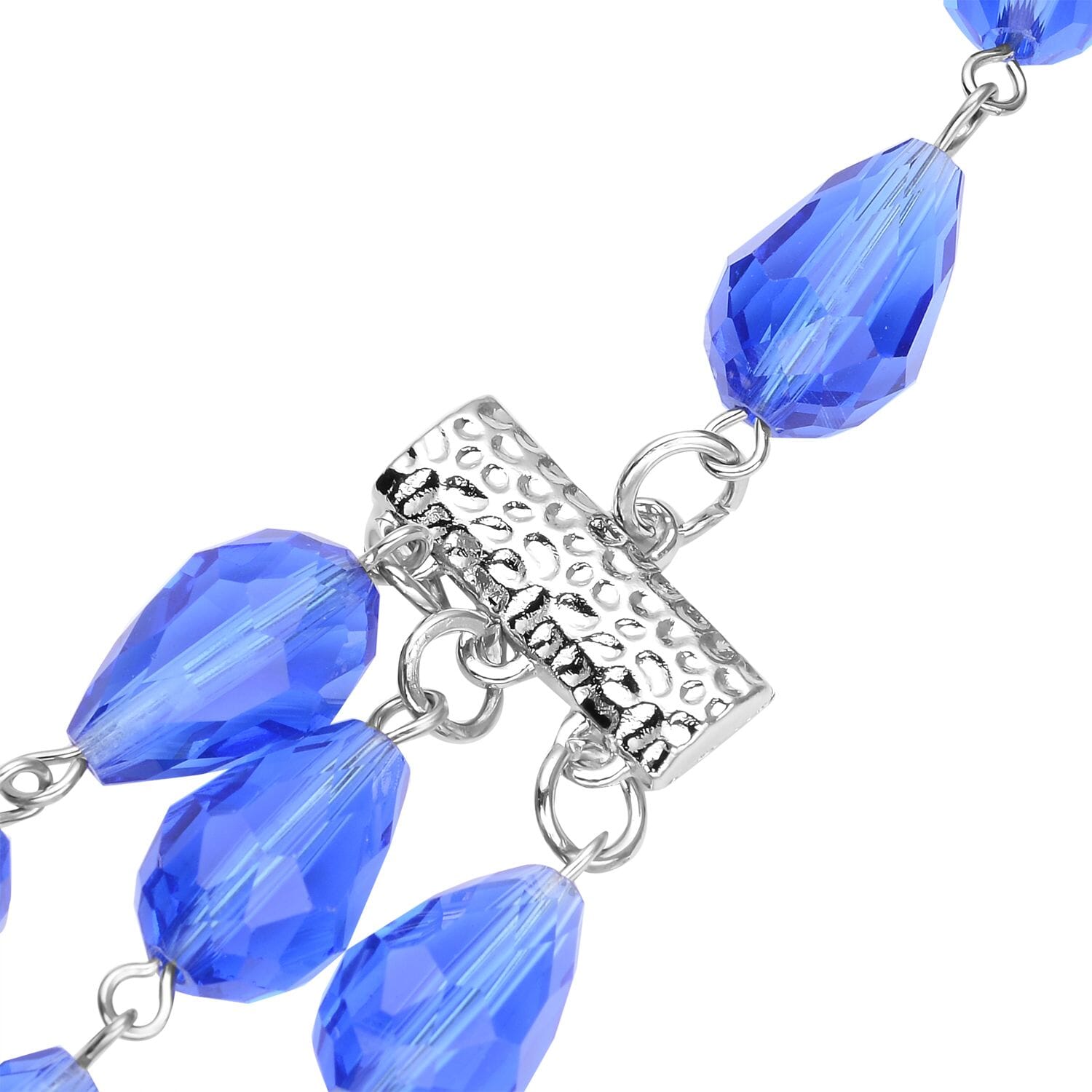 Blaues Glas Halskette ca. 56 cm EisenStandard