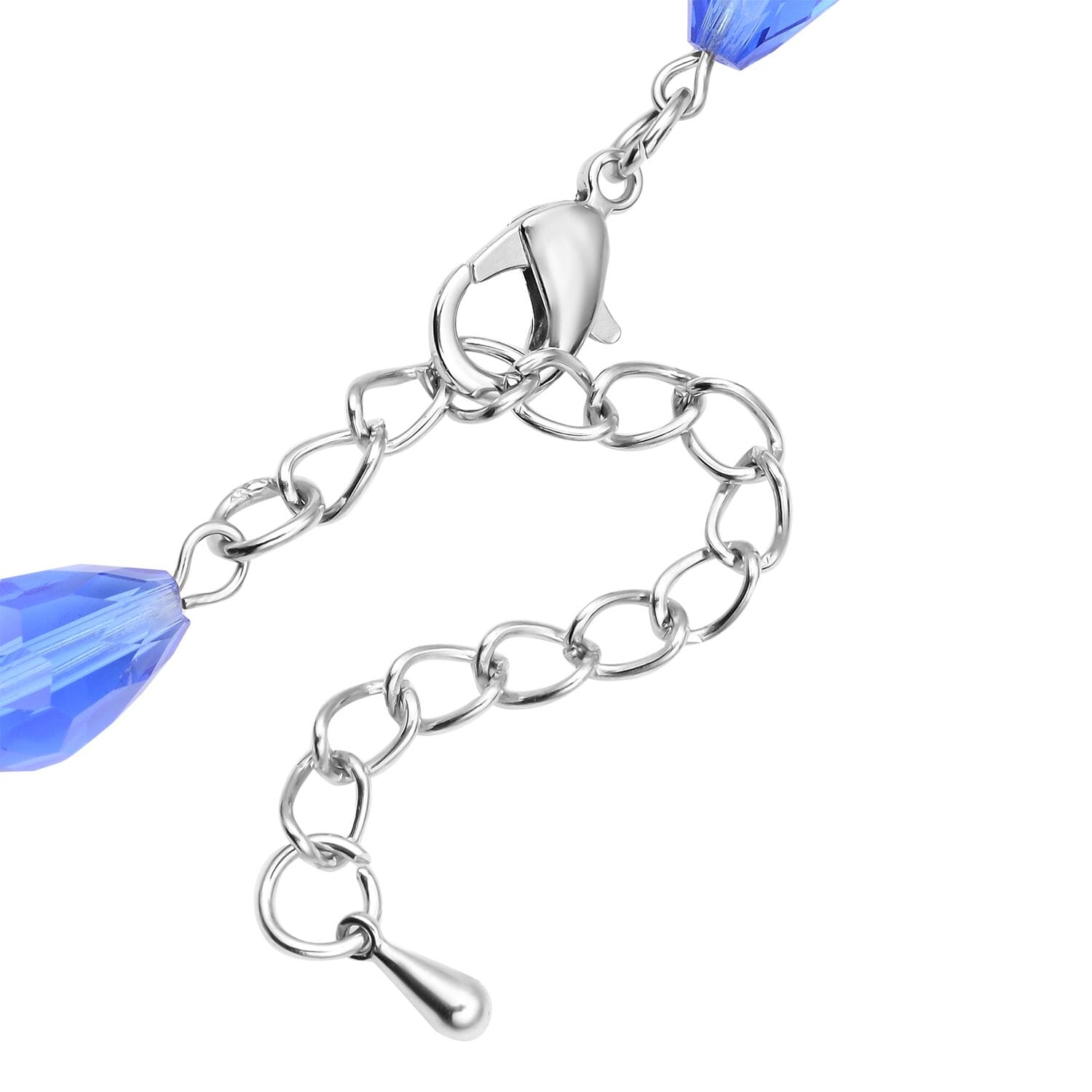 Blaues Glas Halskette ca. 56 cm EisenStandard