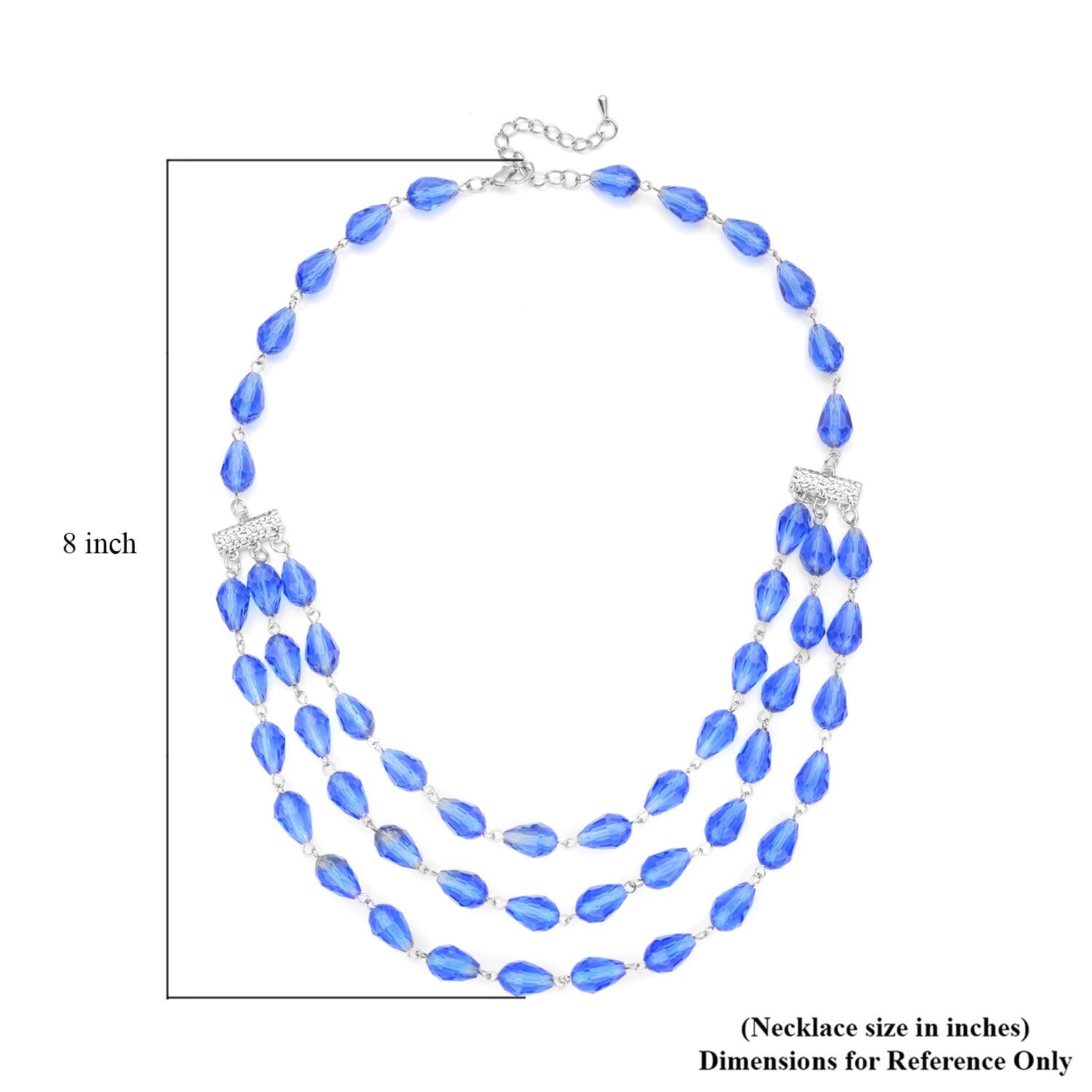 Blaues Glas Halskette ca. 56 cm EisenStandard