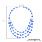 Blaues Glas Halskette ca. 56 cm EisenStandard