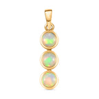 Natürlicher, äthiopischer Opal-Anhänger, 925 Silber vergoldet ca. 0,98 ct