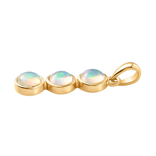 Natürlicher, äthiopischer Opal-Anhänger, 925 Silber vergoldet ca. 0,98 ct
