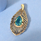 Pfau Triplett Quarz Anhänger 925 Silber vergoldet ca. 5,40 ct