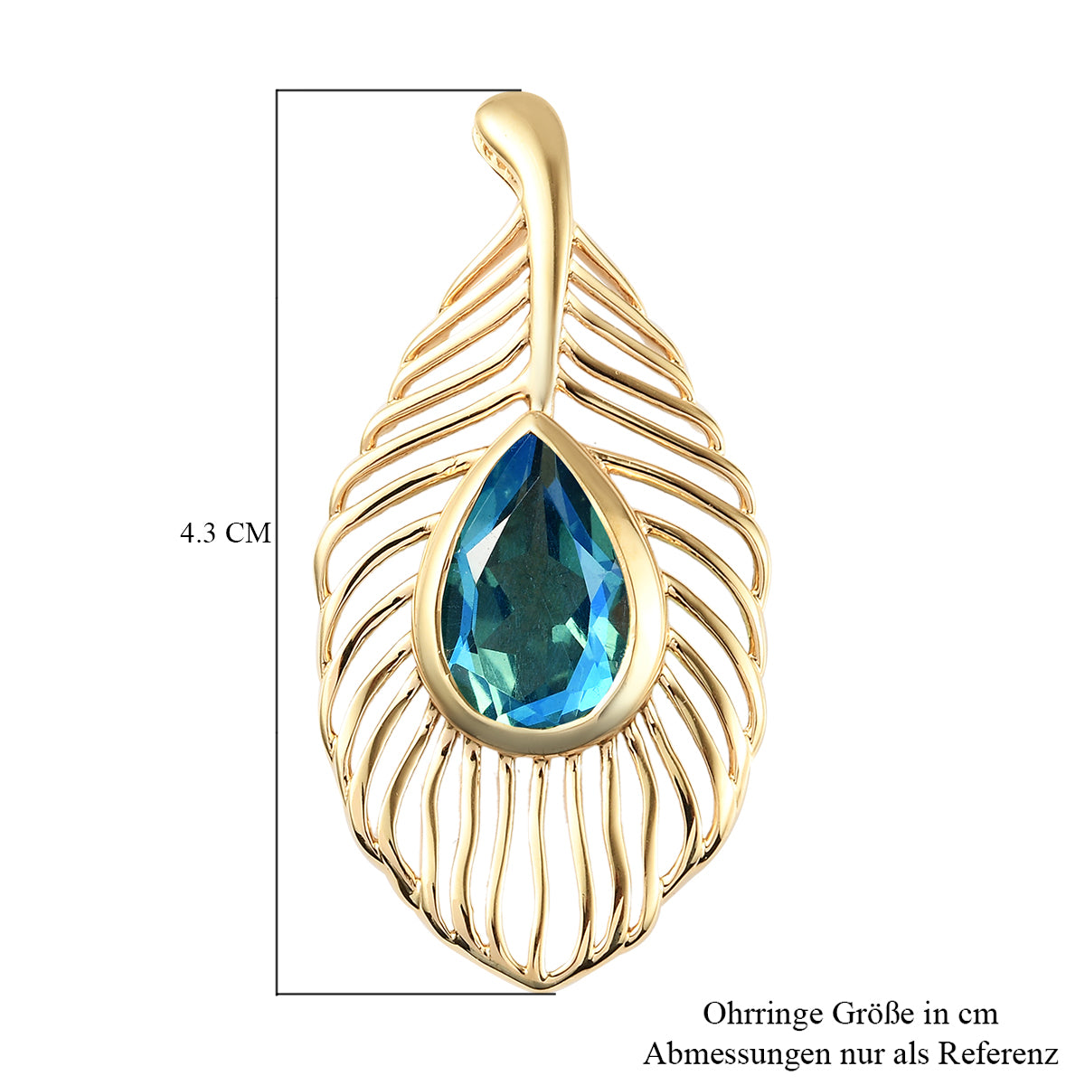 Pfau Triplett Quarz Anhänger 925 Silber vergoldet ca. 5,40 ct