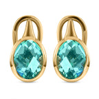 Pfau Triplett Quarz-Ohrringe, 925 Silber vergoldet ca. 4,04 ct