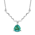 Pfau Triplett Quarz-Solitär-Halskette in Silber, 3,39 ct.