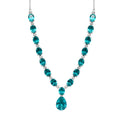 Capri-Blau Triplett Quarz-Halskette in 925 Silber