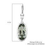Prasiolith-Ohrringe, 925 Silber platiniert ca. 9,01 ct