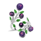 Afrikanischer Amethyst und lila Kristall Ring, Messing (Größe 16.50)
