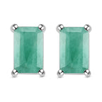 Socoto Smaragd-Ohrringe, 925 Silber platiniert ca. 0,55 ct
