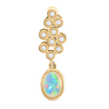 Natürlicher, äthiopischer Opal und Zirkon-Anhänger in Silber
