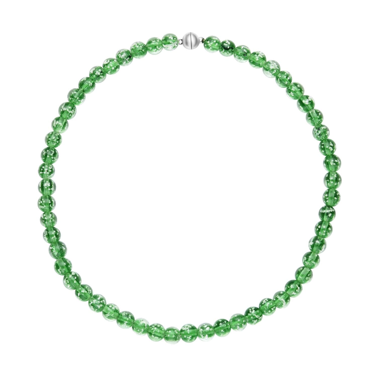 Grüne Murano-Stil Glas Halskette ca. 50 cm, nickelfreie Legierung, 329.00 ct