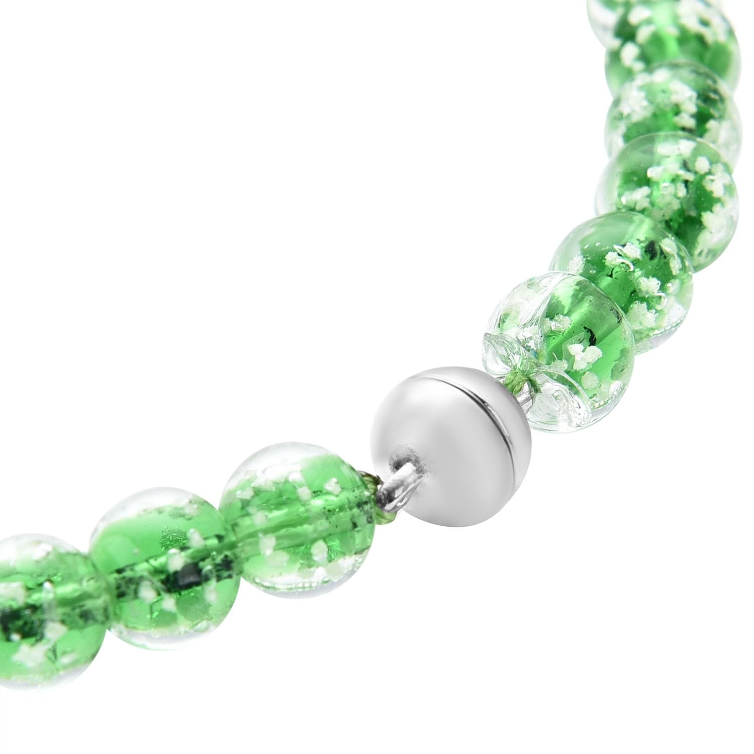 Grüne Murano-Stil Glas Halskette ca. 50 cm, nickelfreie Legierung, 329.00 ct