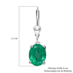 Smaragd-Triplett-Quarz Ohrringe, oval, 925 Silber platiniert ca. 5,06 ct