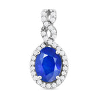 AAA Tansanischer Blauer Spinell (Diffundierter) und weißer Zirkon Anhänger, 925 Silber platiniert ca. 1.74 ct