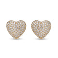 Simulierte Diamant-Herz-Ohrstecker in Goldton, 1,00 ct.