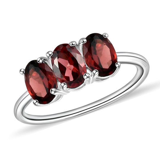 Roter Granat Ring, 925 Silber ca. 1,69 ct