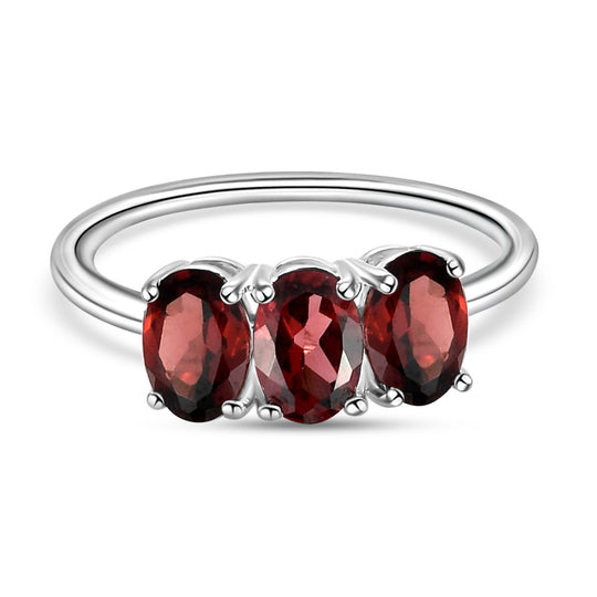 Roter Granat Ring, 925 Silber ca. 1,69 ct
