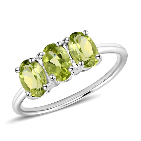 Natürlicher Peridot Ring, 925 Silber ca. 1,37 ct
