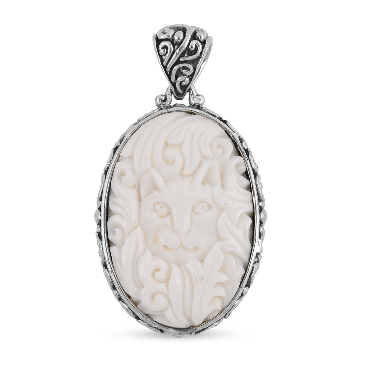 Royal Bali Kollektion - Oxbone Katze-Anhänger, reversibel, 925 Silber ca. 7,0g